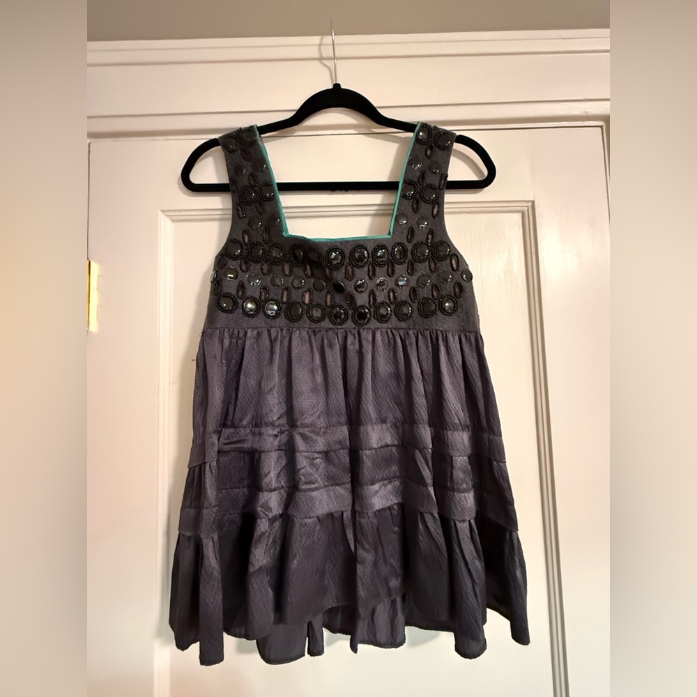 Chic Gray Embellished Camisole